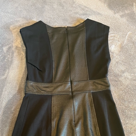 BCBGMaxAzria Black Sleeveless Dress With Faux Leather Detail, Size Medium - Picture 6 of 10